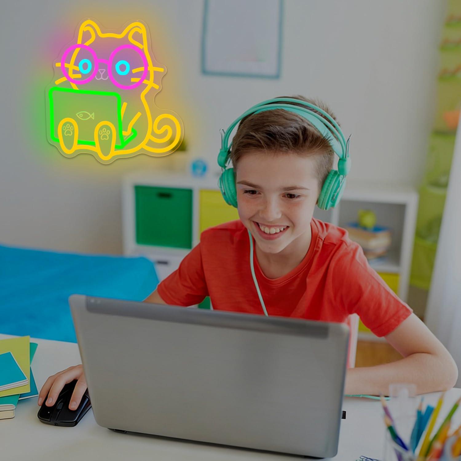 Letreiro Neon de Gato para Lap - Tech Office Wall avaliação e preço