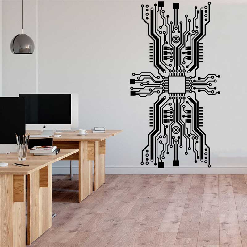 Circuit Board Chip Adesivo de  - Tech Office Wall avaliação e preço