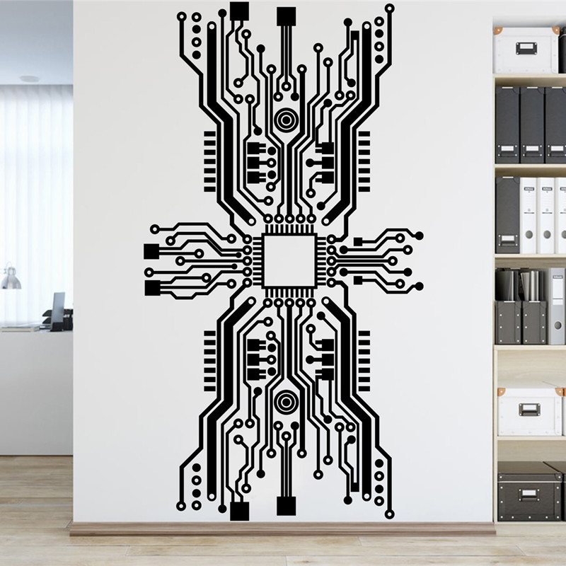 Circuit Board Chip Adesivo de  - Tech Office Wall avaliação e preço
