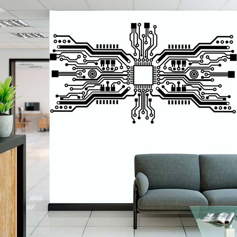 Circuit Board Chip Adesivo de  - Tech Office Wall avaliação e preço